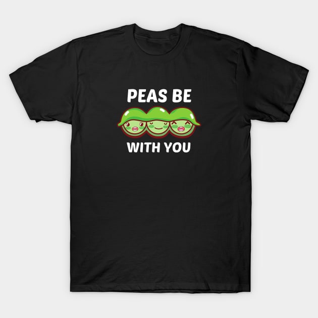 Peas Be With You - Cue Peas Pun T-Shirt by Allthingspunny